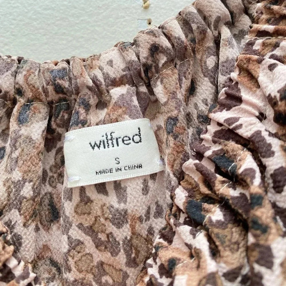 ARITZIA - Off-shoulder Brown Tan Leopard Print Promener Blouse - Picture 7 of 9